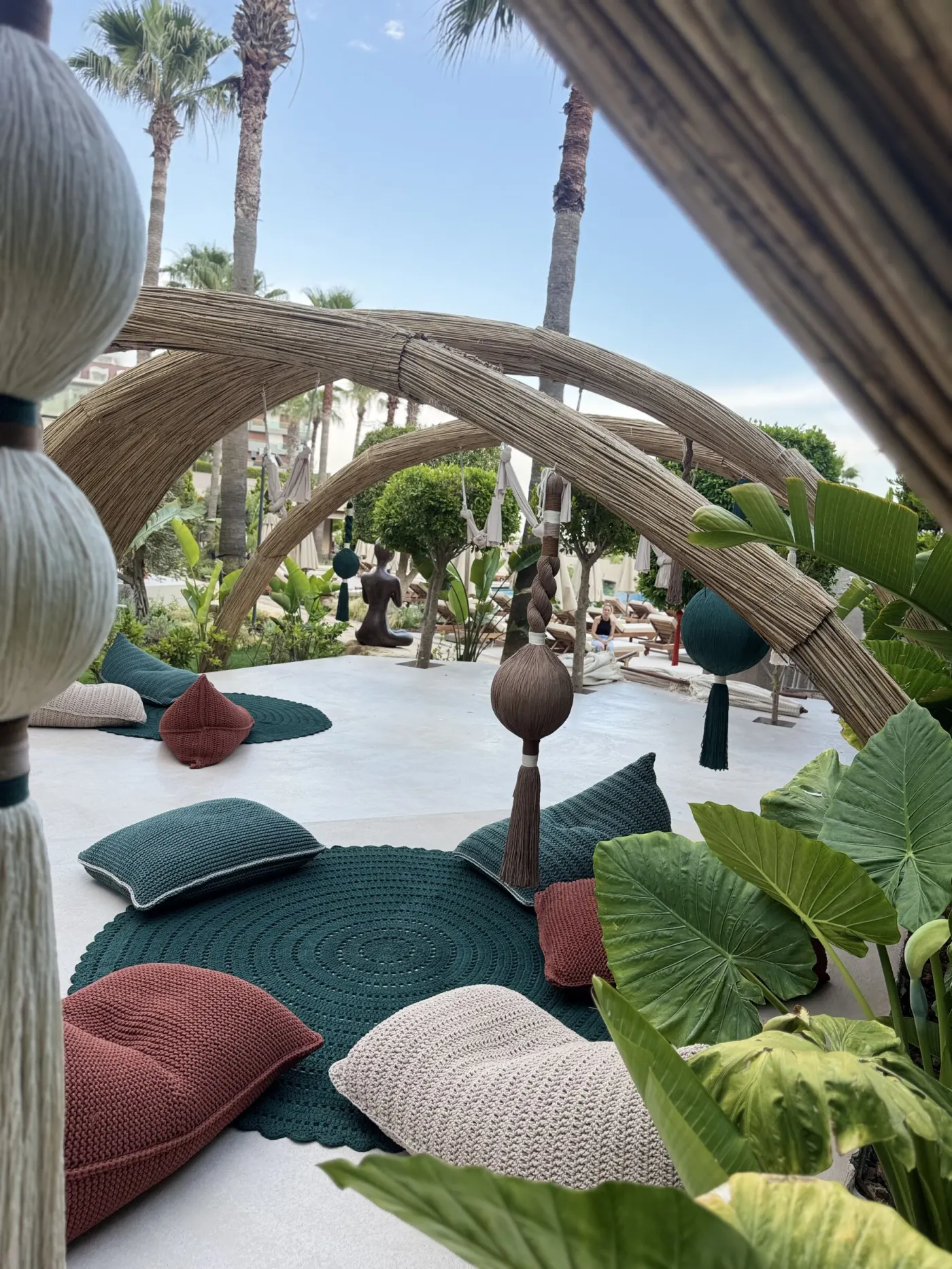 Rope curtains and handwoven pieces installed at Adalya Bliss